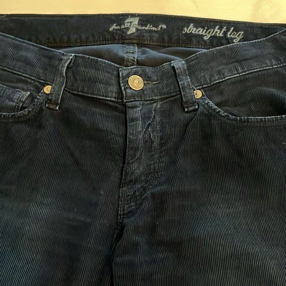 7 For All Mankind Corduroy Straight Leg Mid Rise Size 28 - Picture 15 of 16